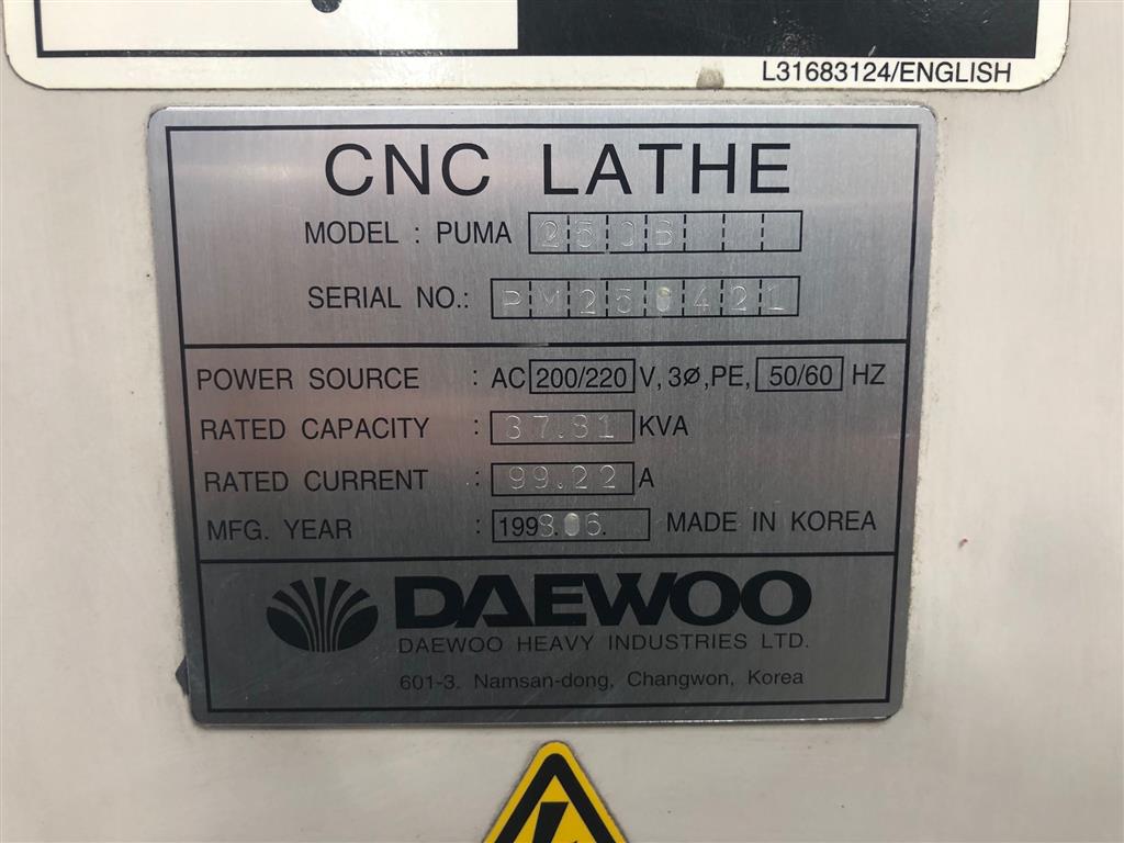 Daewoo Puma 250B, Machine ID: 7258